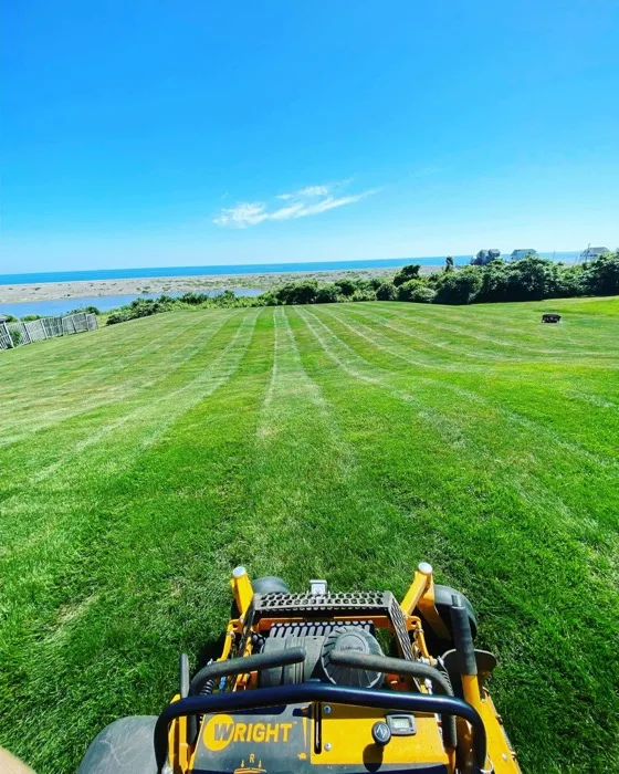 Freshly mowed and striped lawn