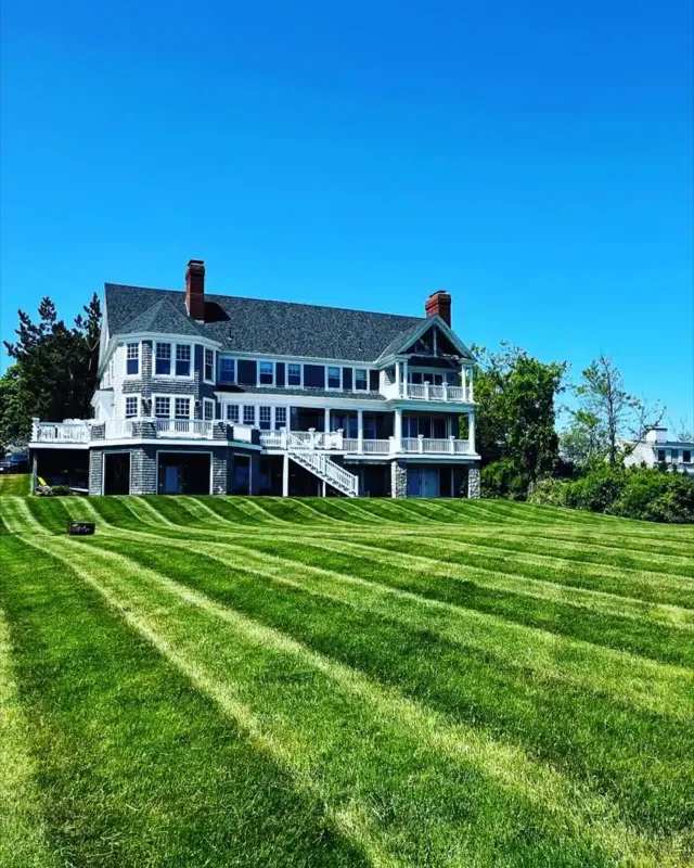 Freshly striped lawn maintained by C.J. McCarthy on the South Shore